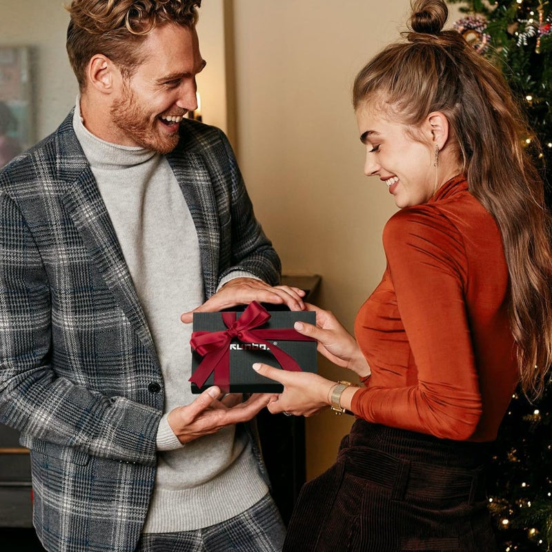 RUNBOX Slim Card Wallet for Men with ID Window – Minimalist RFID Wallet, Pop-Up Function, Ultra Thin Design, Metal Business Card Case Holds 8+ Cards, Gifts for Men, Men's Accessories - Image 5